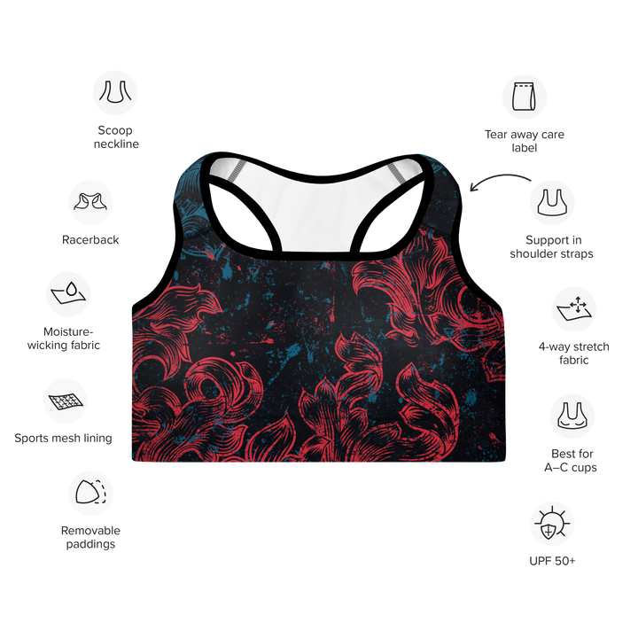 Padded Sports Bra - Crest Floral