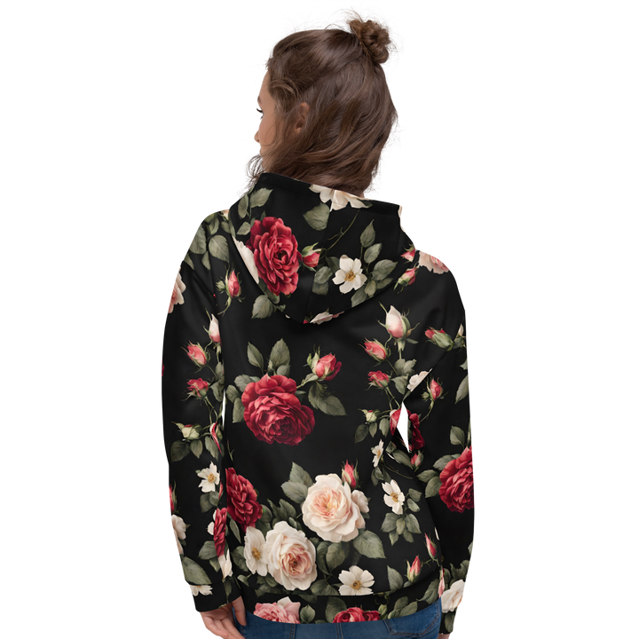 Hoodie - Vintage Roses, schwarz