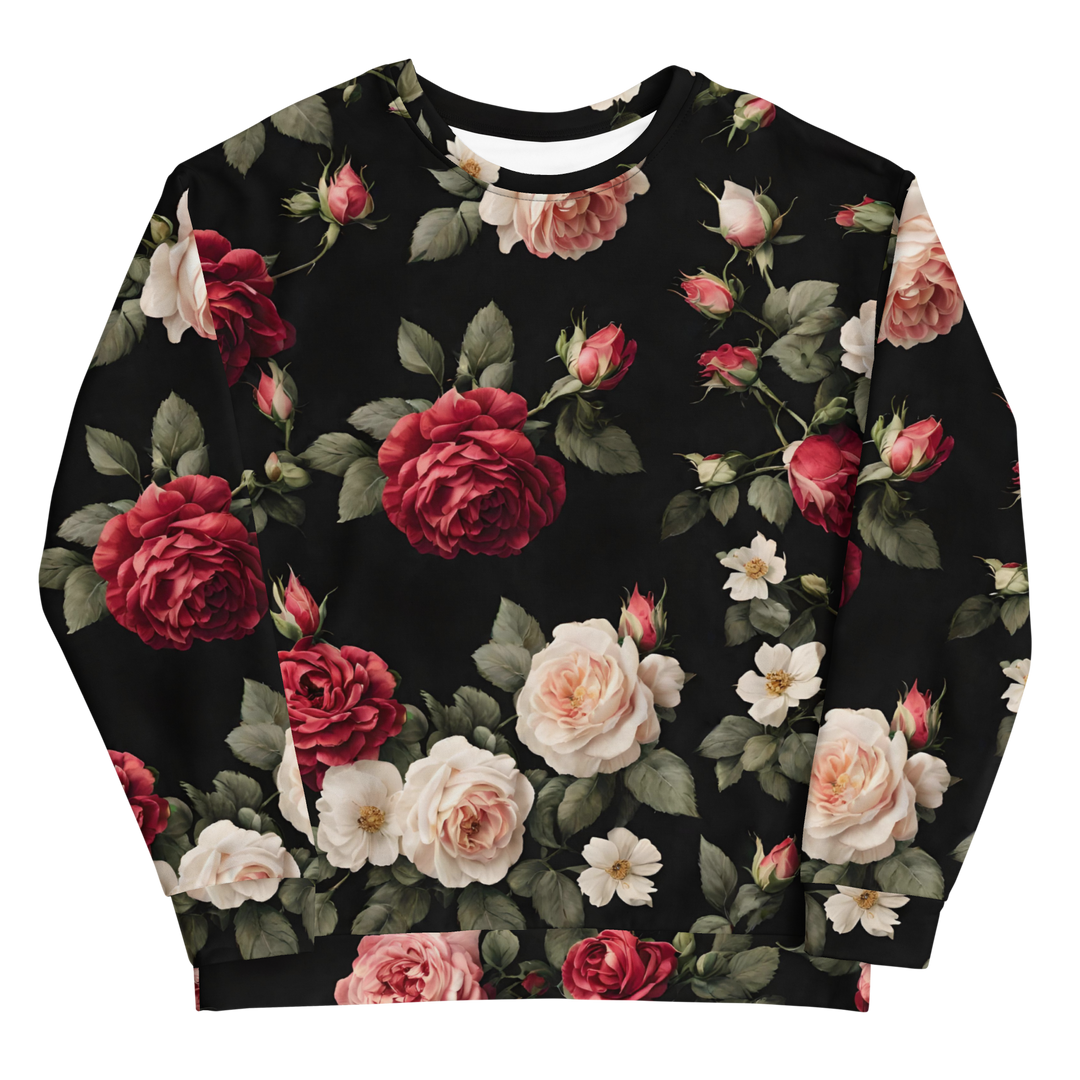 Pullover Damen - Vintage Roses, schwarz