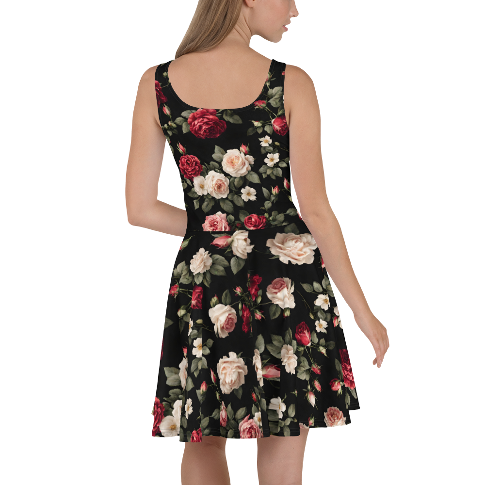 Kleid - Vintage Roses, schwarz