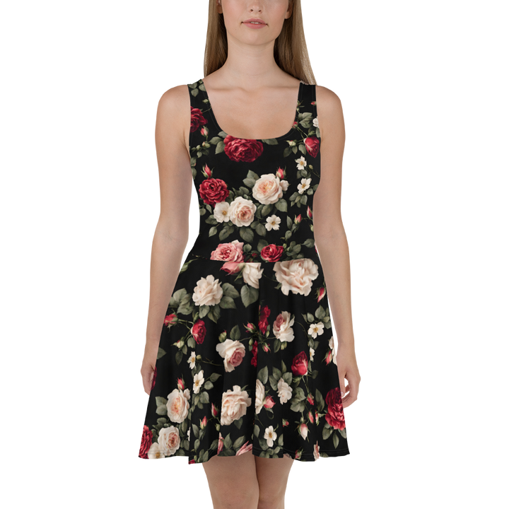 Kleid - Vintage Roses, schwarz