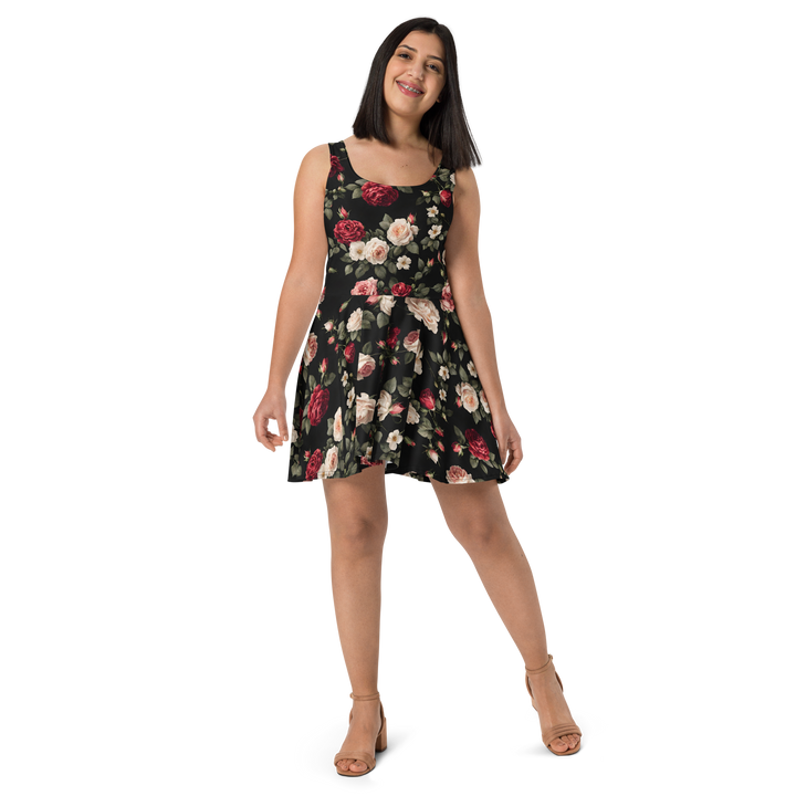 Kleid - Vintage Roses, schwarz