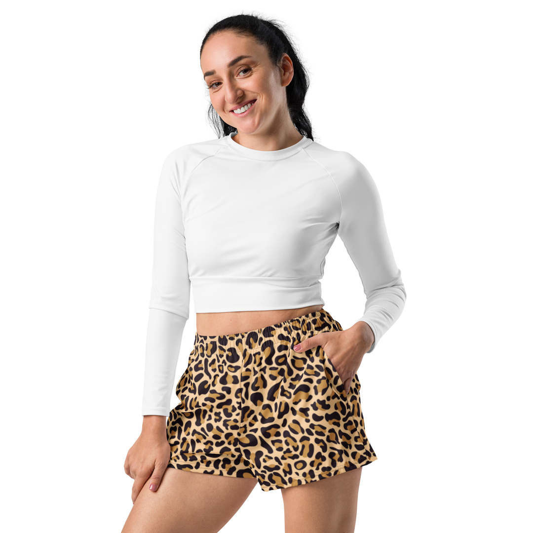 Sportliche Shorts Damen - Leopard