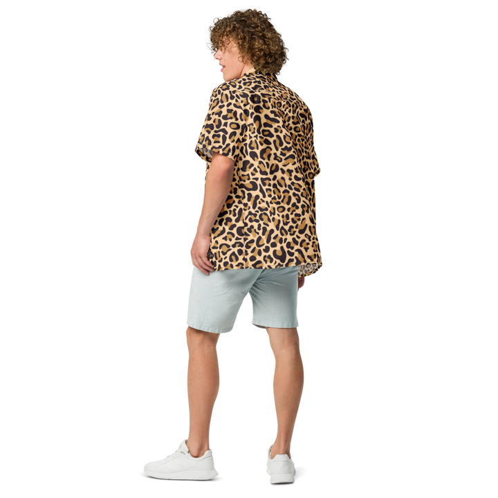 Unisex skjorte med knapper - Leopard