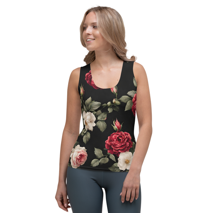 Premium Tank-Top Damen - Vintage Roses, schwarz