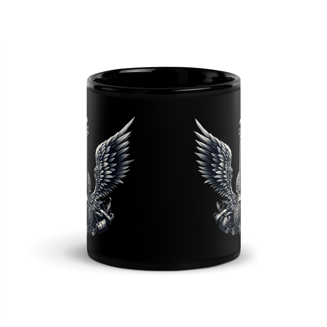 Black glossy mug - Cello and Wings