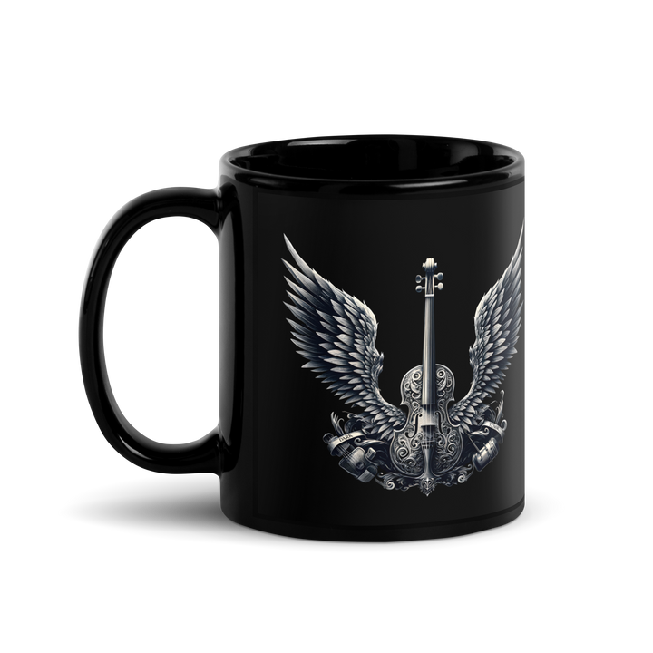 Black glossy mug - Cello and Wings