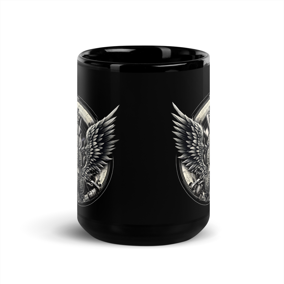 Black glossy mug - Cello &amp; Wings crest