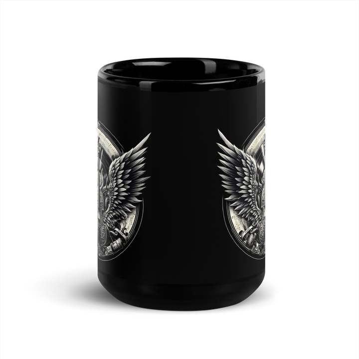 Black glossy mug - Cello &amp; Wings crest