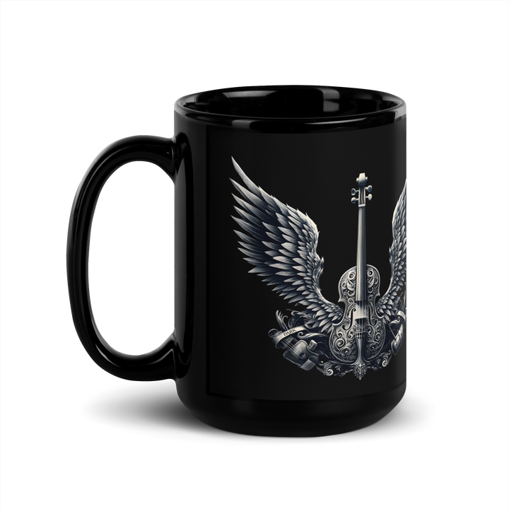 Black glossy mug - Cello and Wings