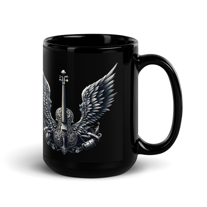 Black glossy mug - Cello and Wings