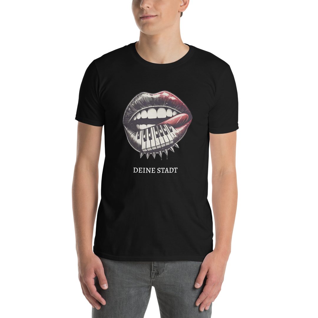 Kurzärmeliges Unisex-T-Shirt - Bitter Sweet Kiss (personalisierbar)