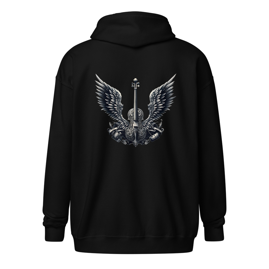 Zipper Hoodie Herren - Cello and Wings