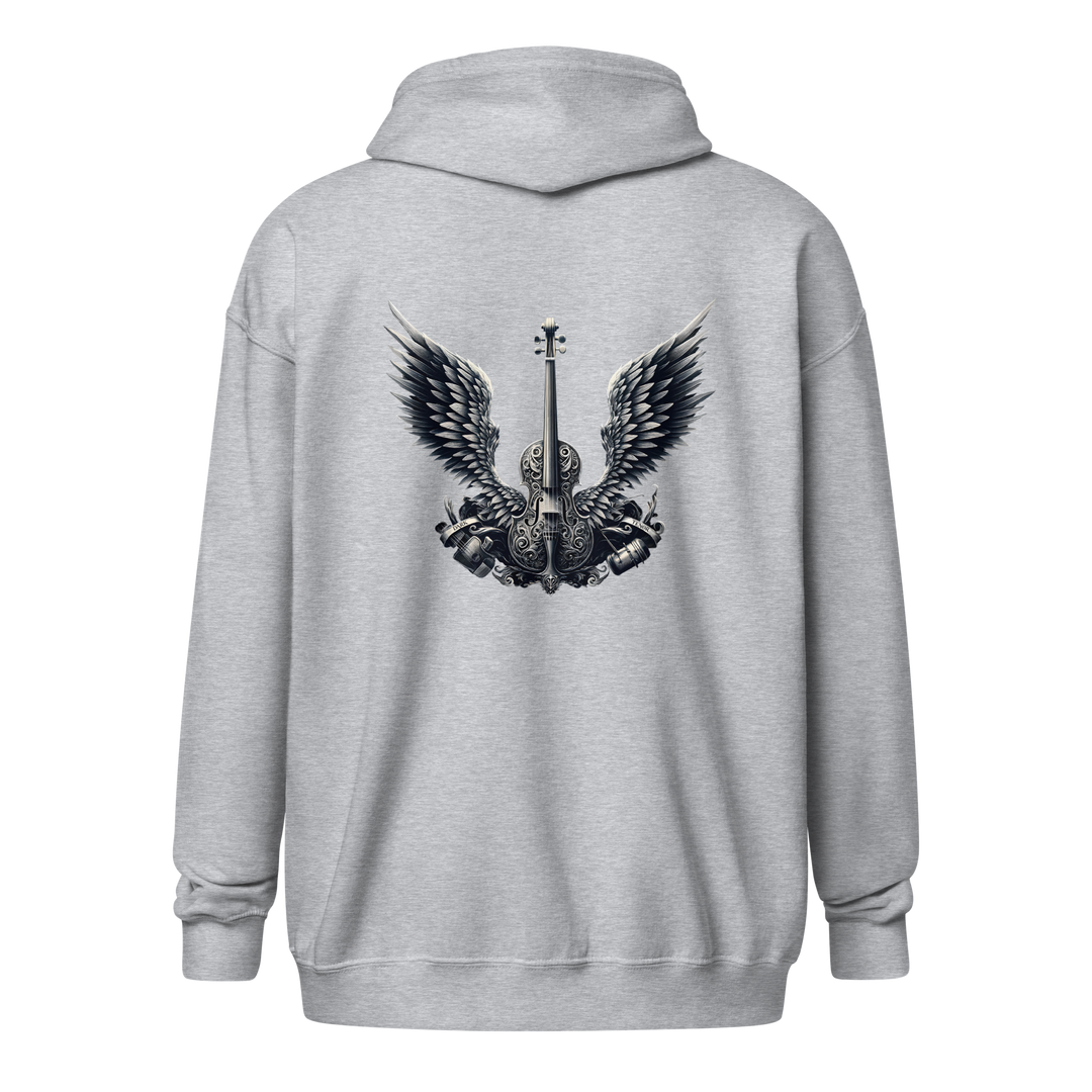 Zipper Hoodie Herren - Cello and Wings