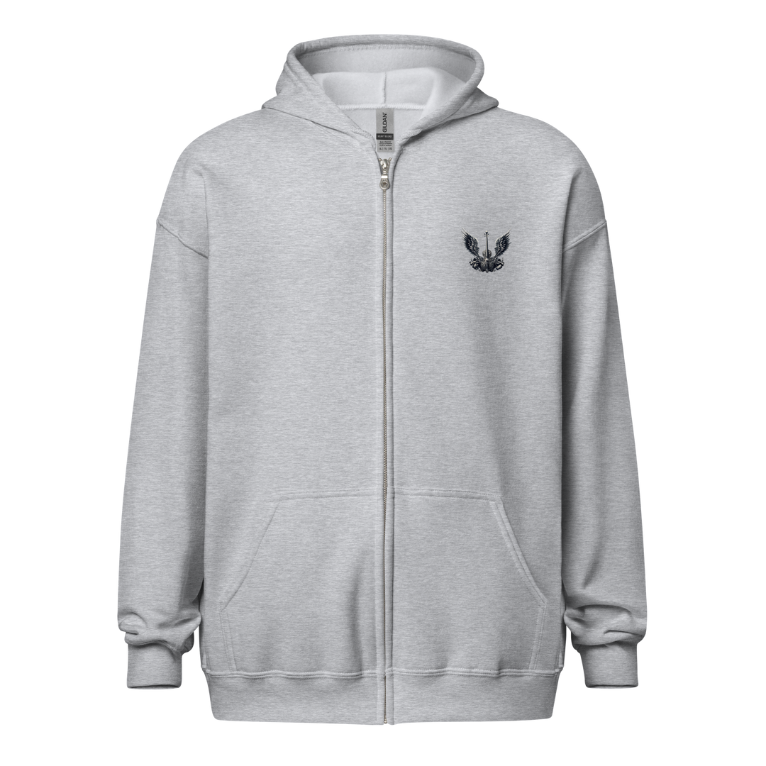 Zipper Hoodie Herren - Cello and Wings