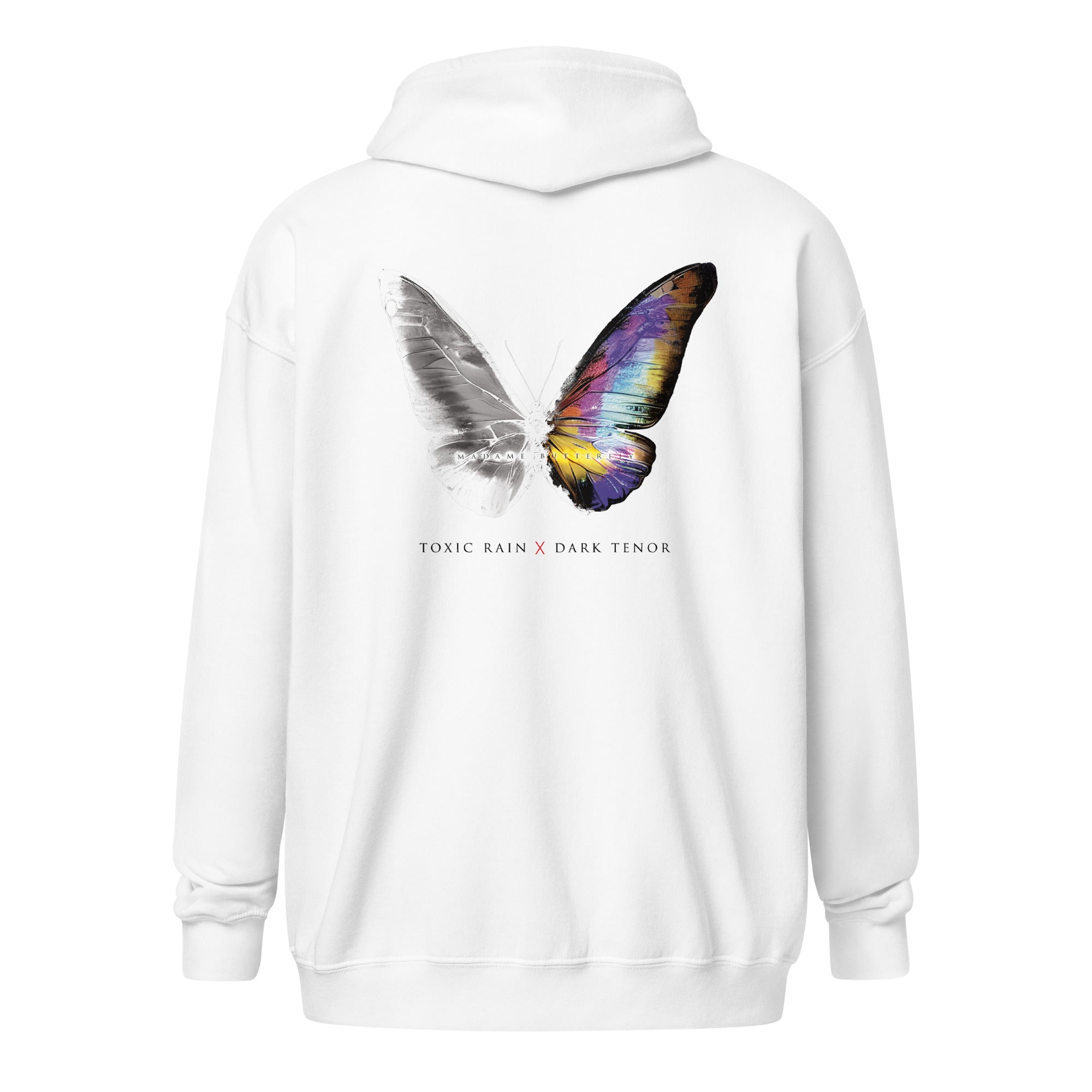 White hoodie with butterfly sales