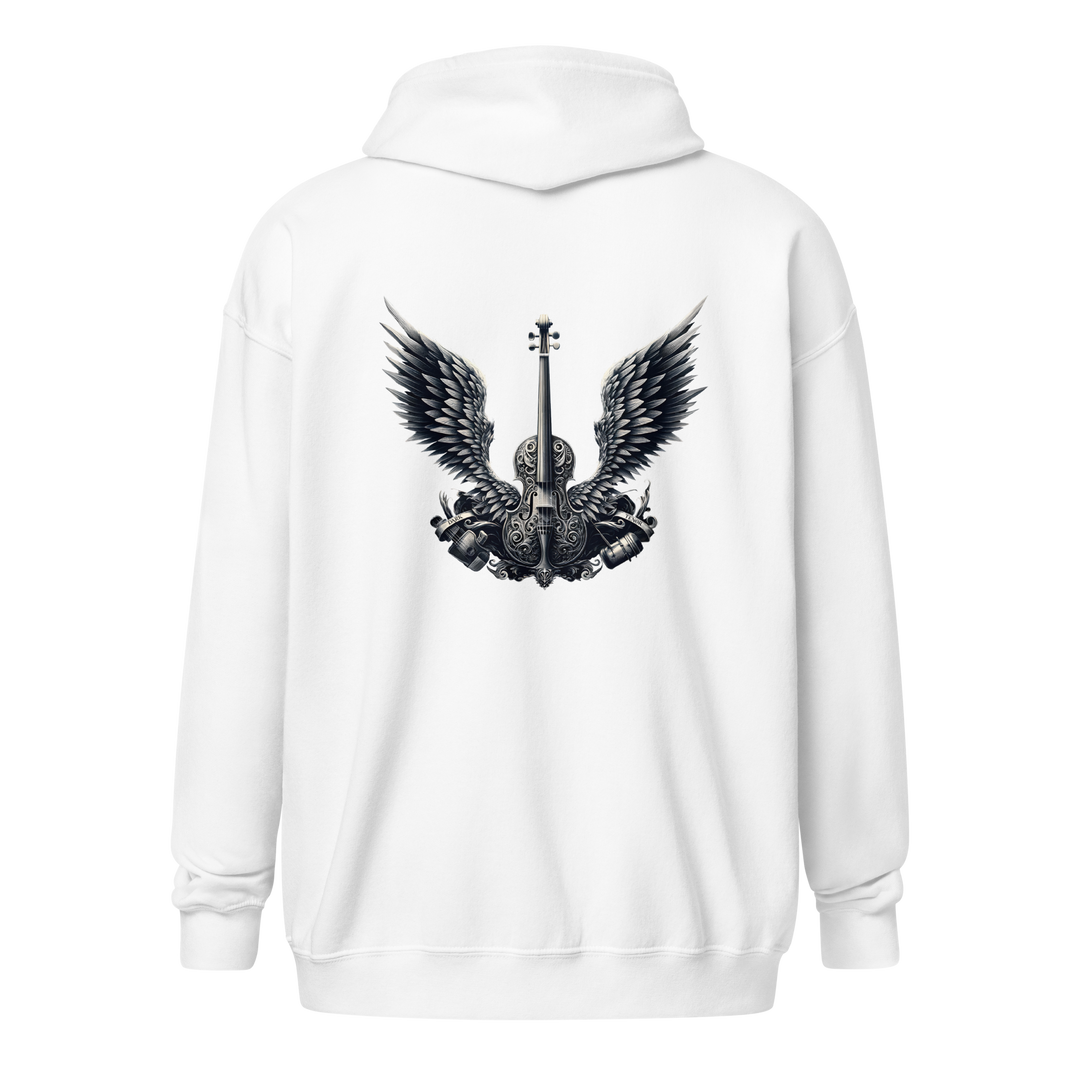 Zipper Hoodie Herren - Cello and Wings