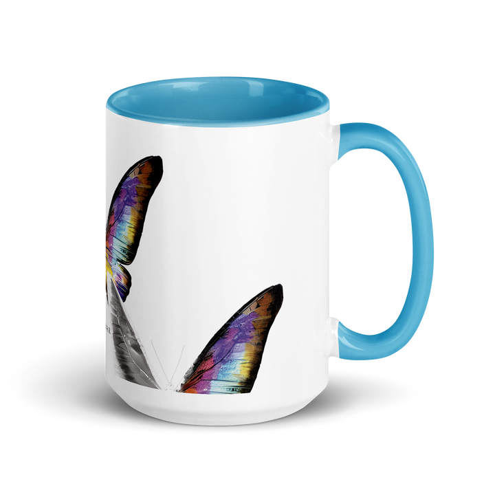 Mug with colored inside - Toxic Rain, Madame Butterfly, butterfly, white