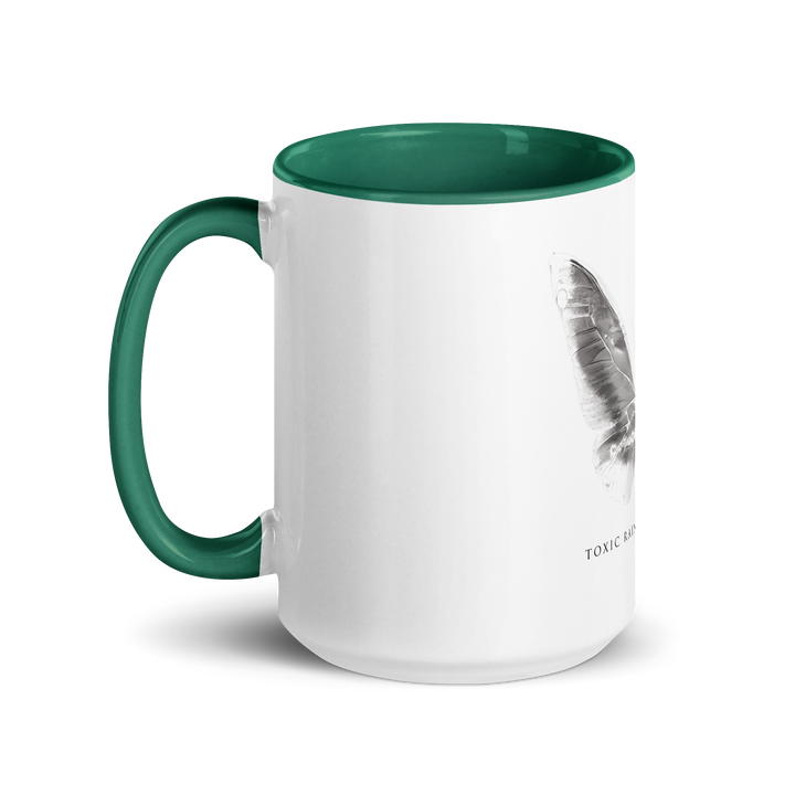 Mug with colored inside - Toxic Rain, Madame Butterfly, butterfly, white