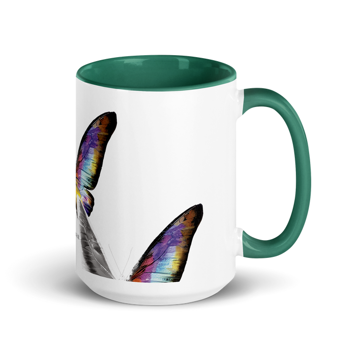 Mug with colored inside - Toxic Rain, Madame Butterfly, butterfly, white