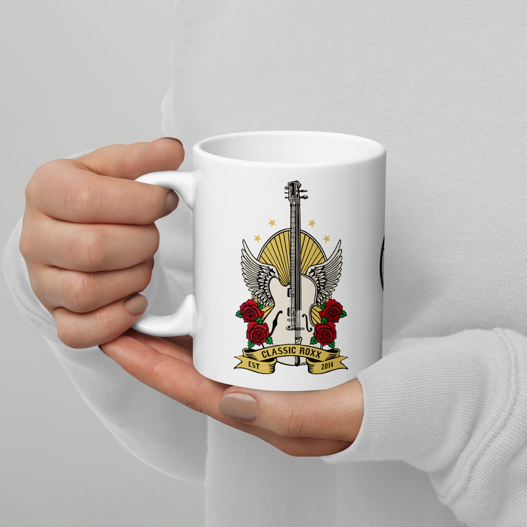 White glossy mug - Guitar &amp; Cello RoXX