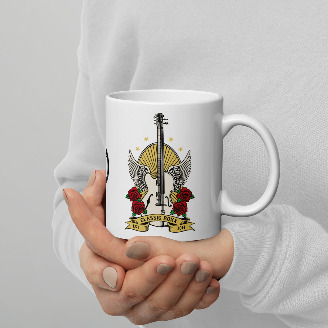 White glossy mug - Guitar &amp; Cello RoXX