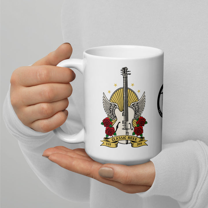 White glossy mug - Guitar &amp; Cello RoXX