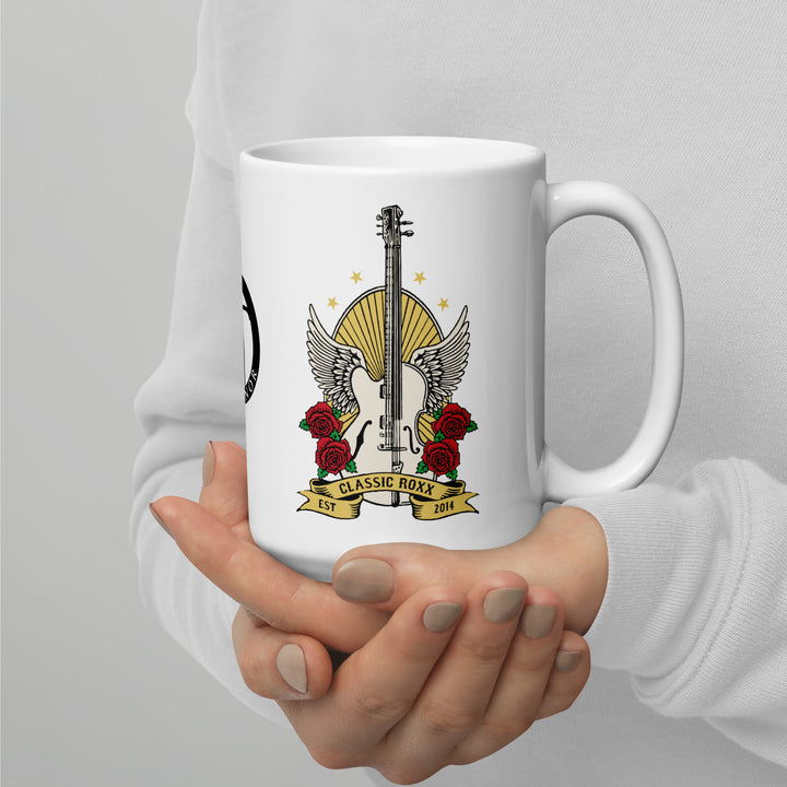 White glossy mug - Guitar &amp; Cello RoXX