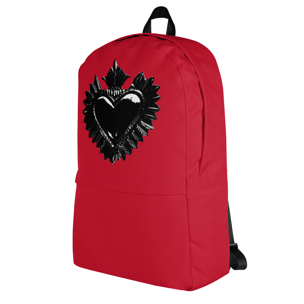 Backpack - Darker Hearts, Black Heart, red