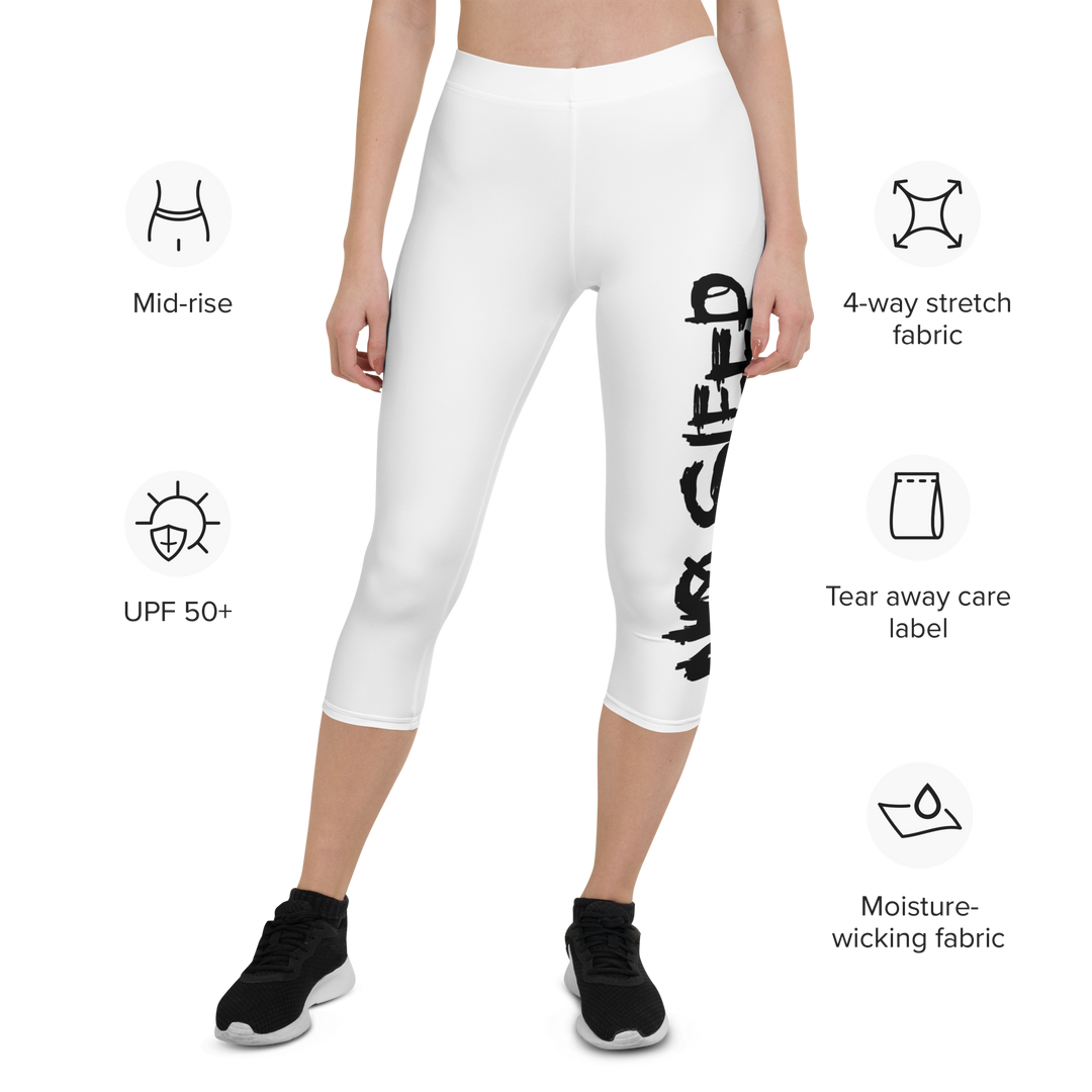 Capri leggings - No Sleep (Nessun Dorma), white