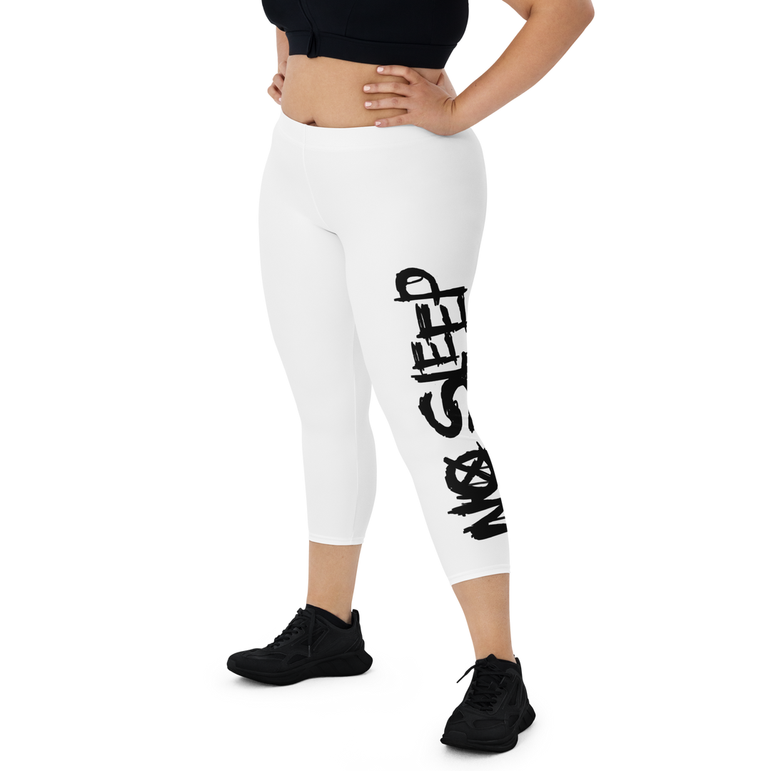 Capri leggings - No Sleep (Nessun Dorma), white