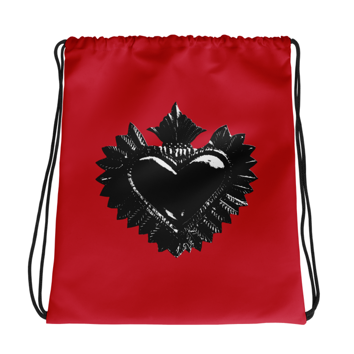 Gymbag - Darker Hearts, Black Heart, rot