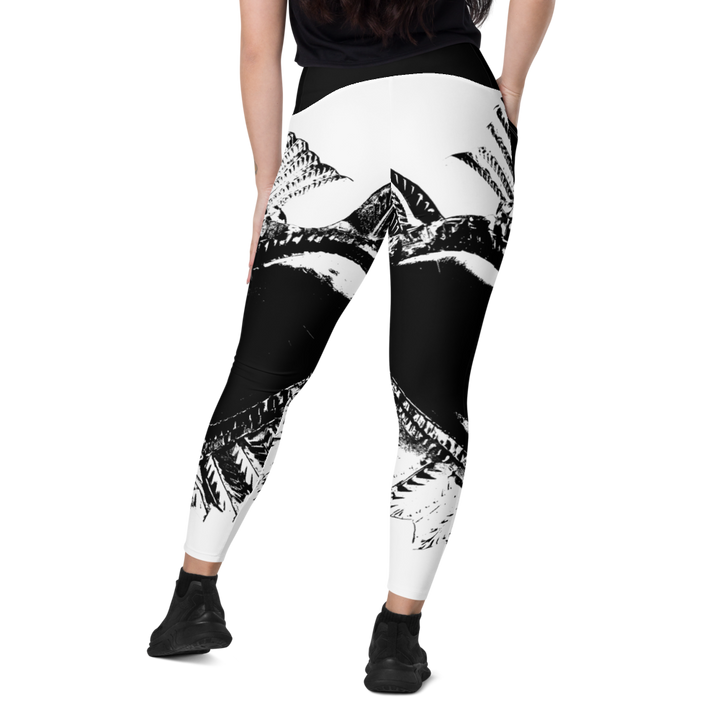 Leggings mit Taschen - Big Heart, weiss