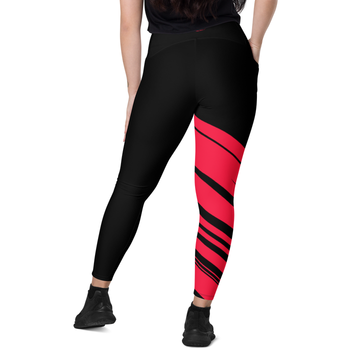 Leggings med lommer - After the Nightmare, Swan Red Black