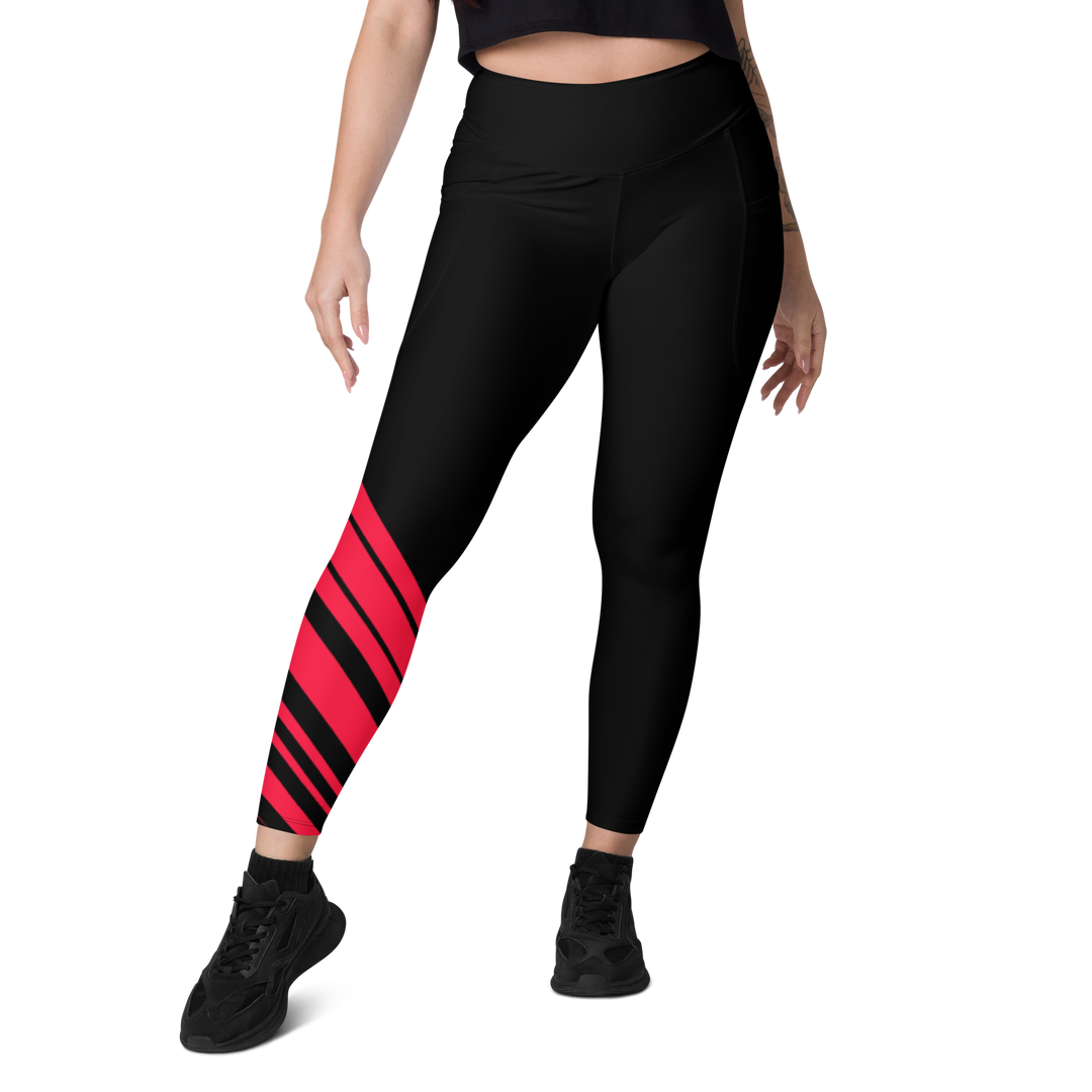 Leggings with pockets - After the Nightmare, Swan Red Black