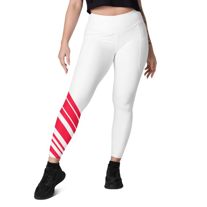 Leggings med lommer - After the Nightmare, Swan Red White