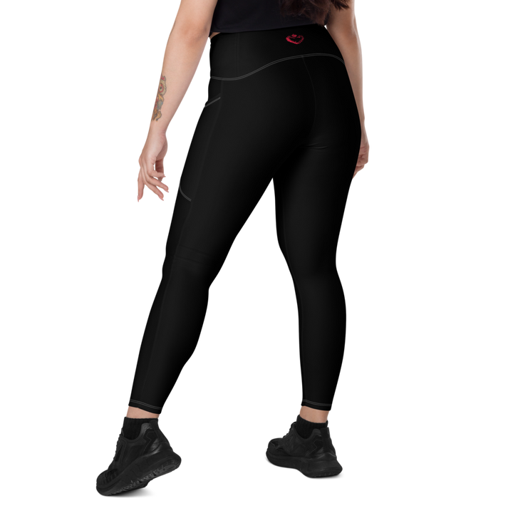 Leggings with pockets - Red Heart, black