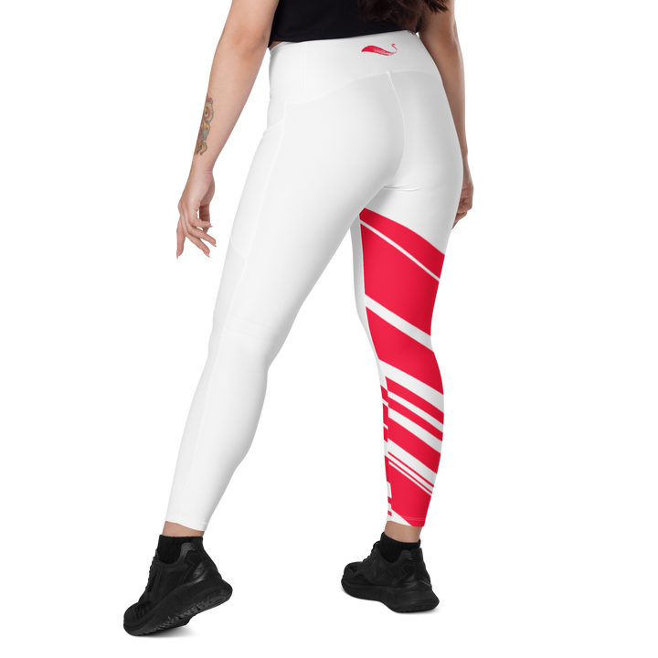 Leggings with pockets - After the Nightmare, Swan Red White