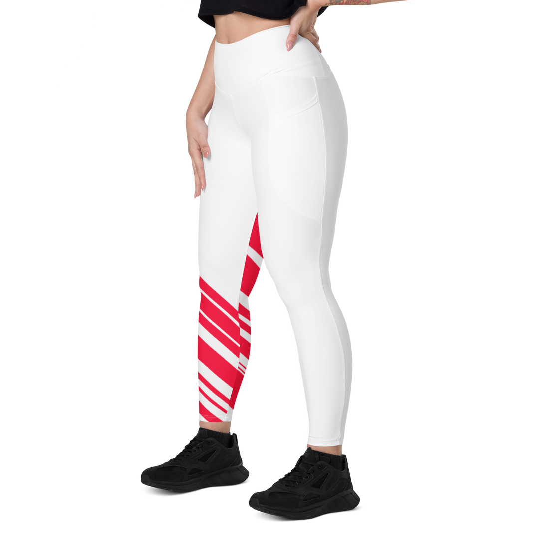 Leggings med lommer - After the Nightmare, Swan Red White