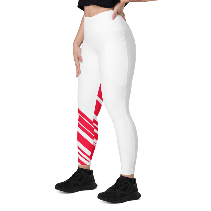 Leggings mit Taschen - After the Nightmare, Swan Rot Weiss