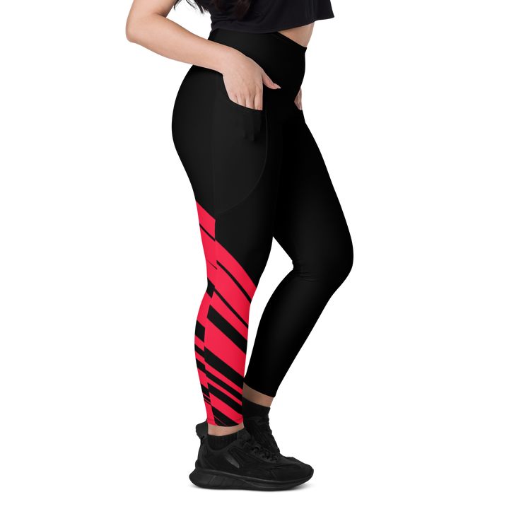 Leggings med lommer - After the Nightmare, Swan Red Black