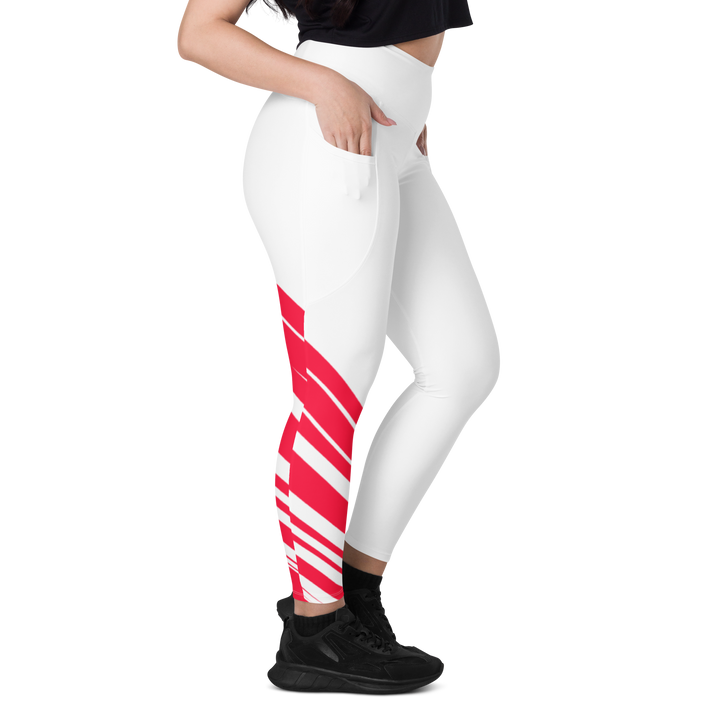 Leggings med lommer - After the Nightmare, Swan Red White