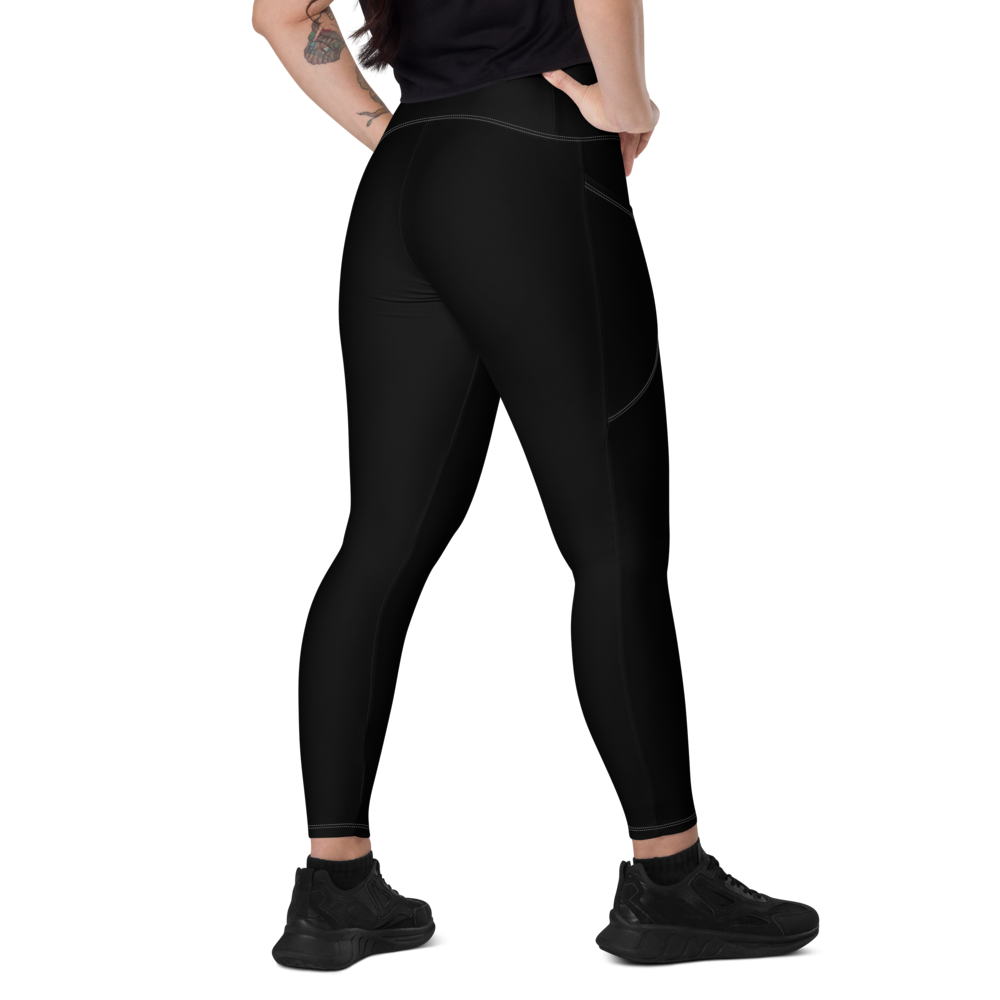 Leggings with pockets - Red Heart, black