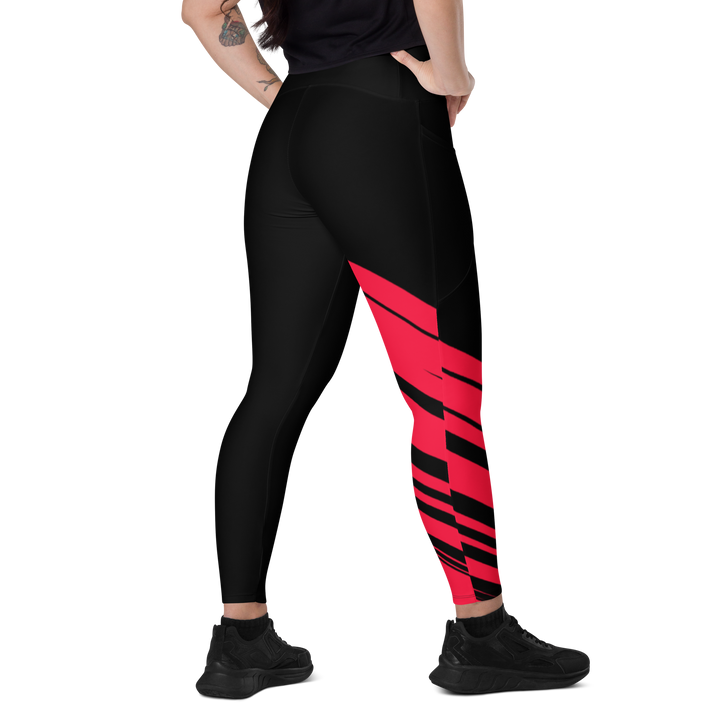 Leggings med lommer - After the Nightmare, Swan Red Black