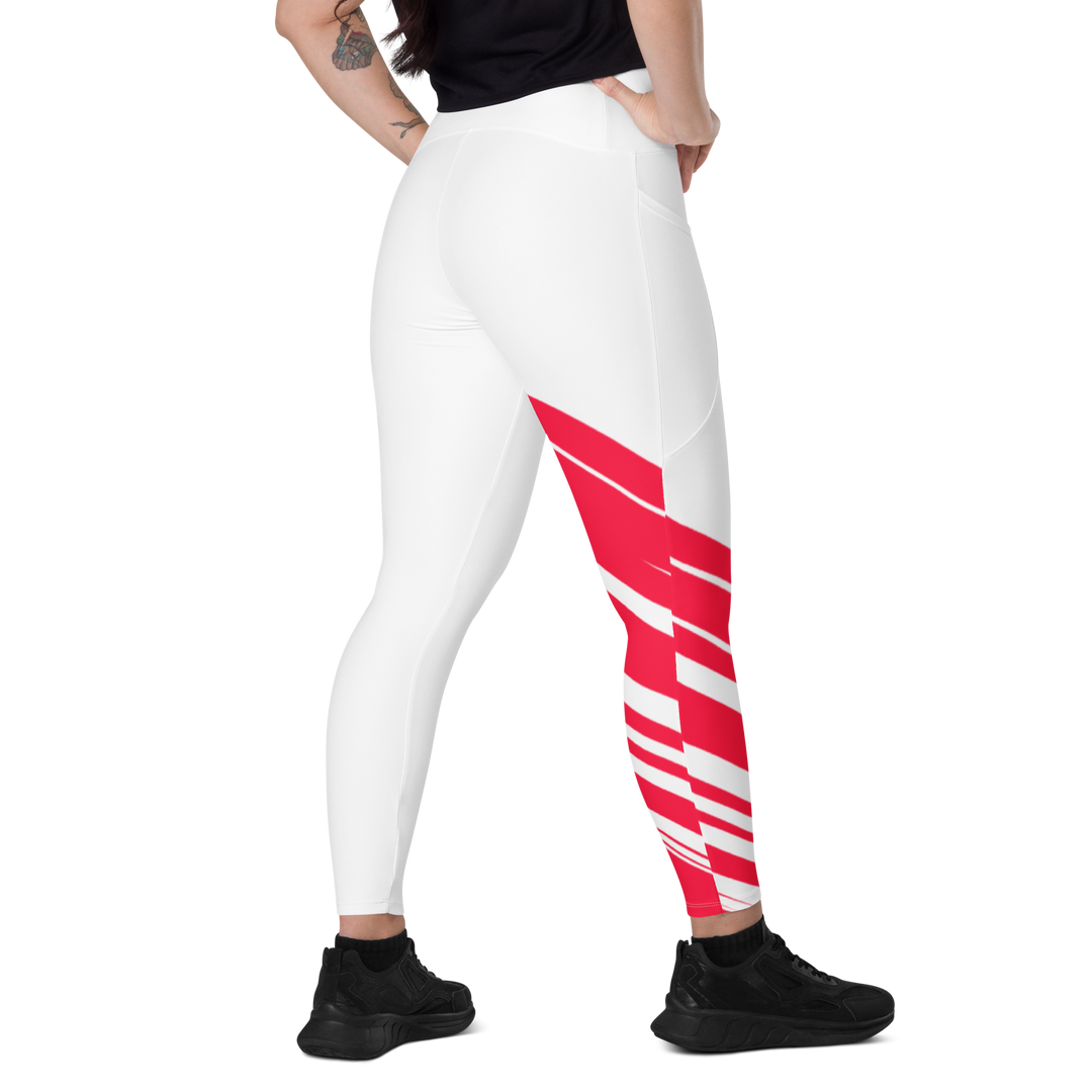 Leggings med lommer - After the Nightmare, Swan Red White