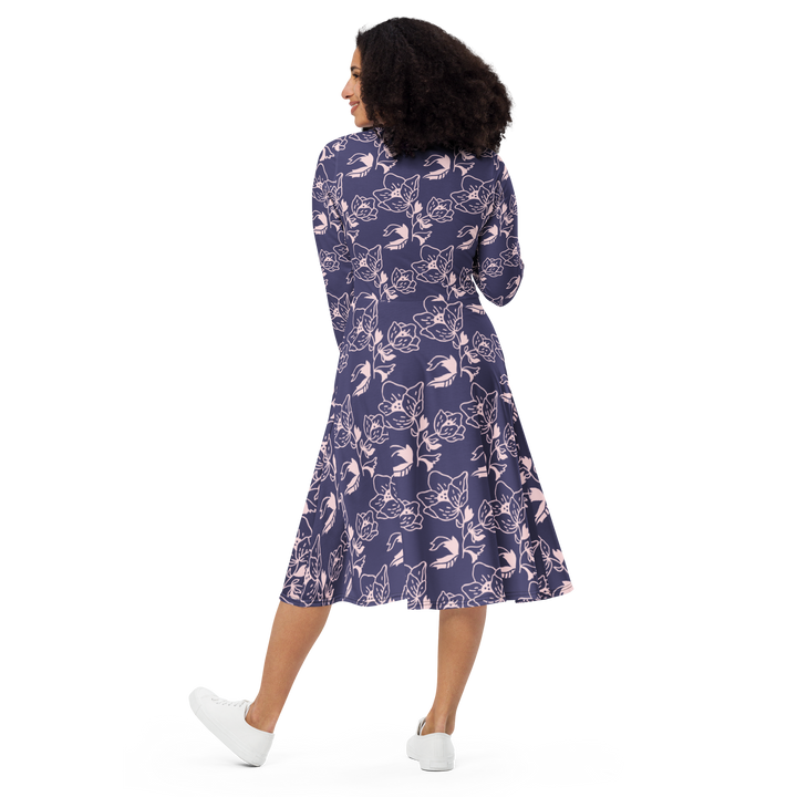 Long Sleeve Midi Dress with Pockets - Flora &amp; Fauna 1