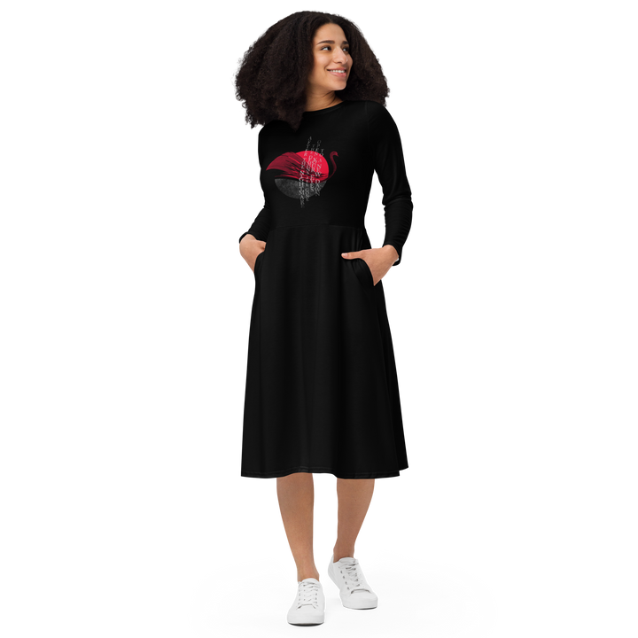 Long sleeve midi dress - After the Nightmare, black