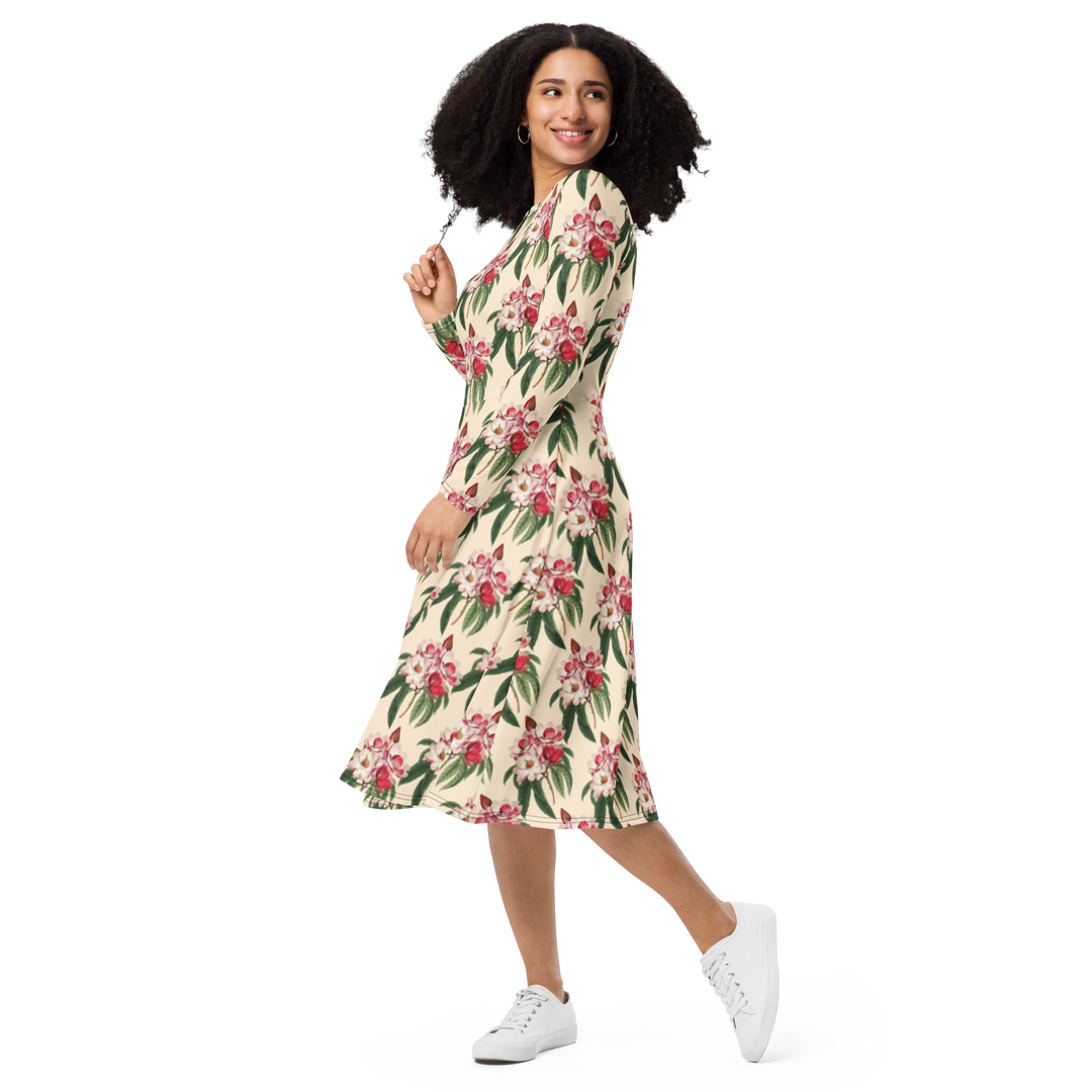 Long Sleeve Midi Dress with Pockets - Flora &amp; Fauna 2