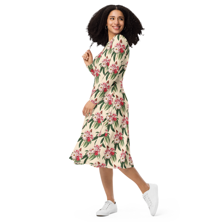 Long Sleeve Midi Dress with Pockets - Flora &amp; Fauna 2