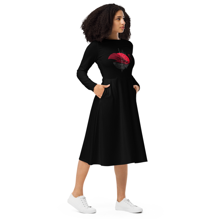 Long sleeve midi dress - After the Nightmare, black